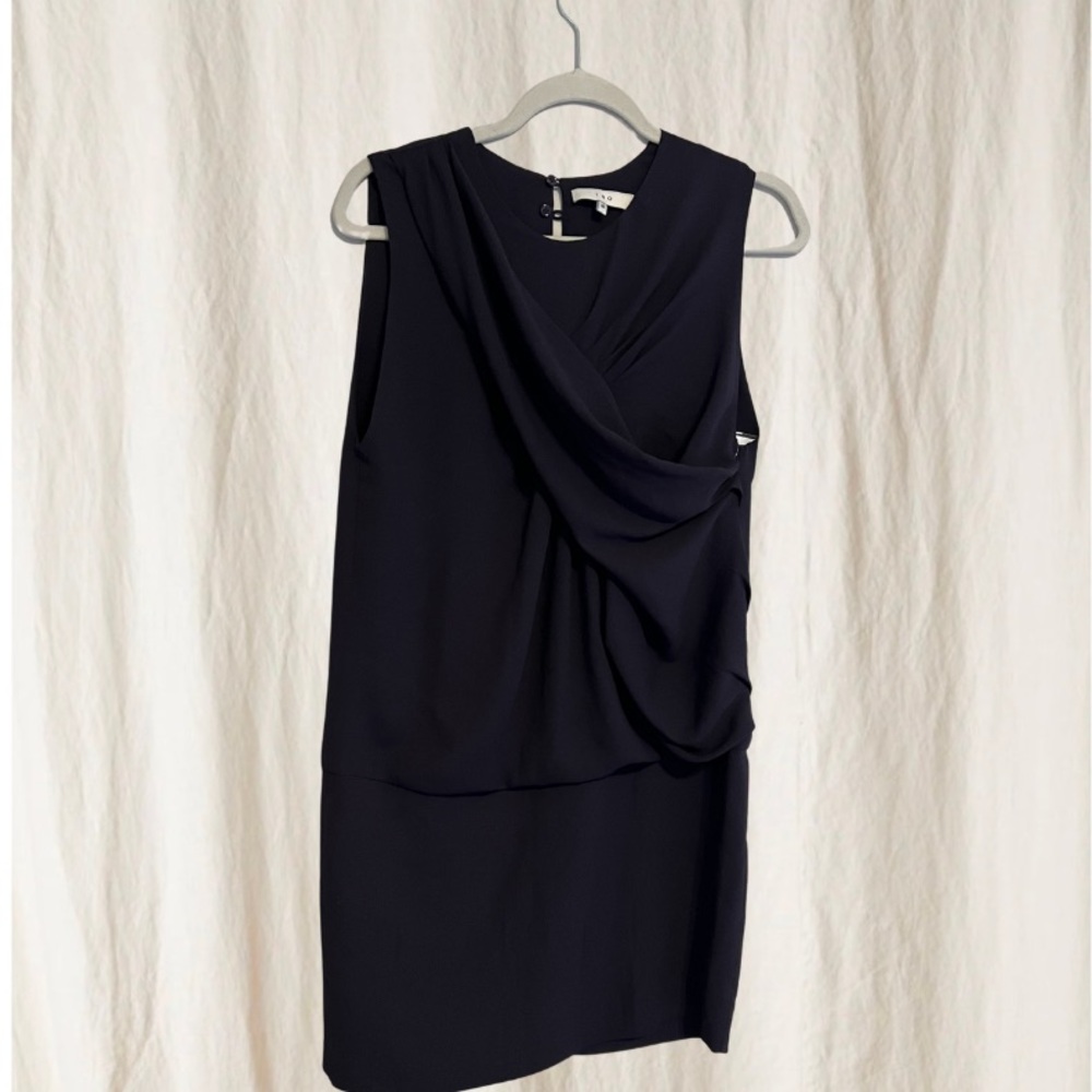 IRO Sleeveless Draped Shift Dress - Navy